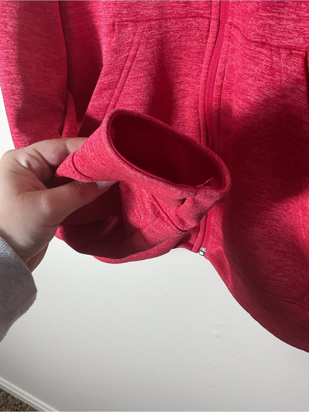 Adidas Women’s Climawarm Team Issue Energy Pink Melange Full Zip Hoodie Sz M - Picture 4 of 7